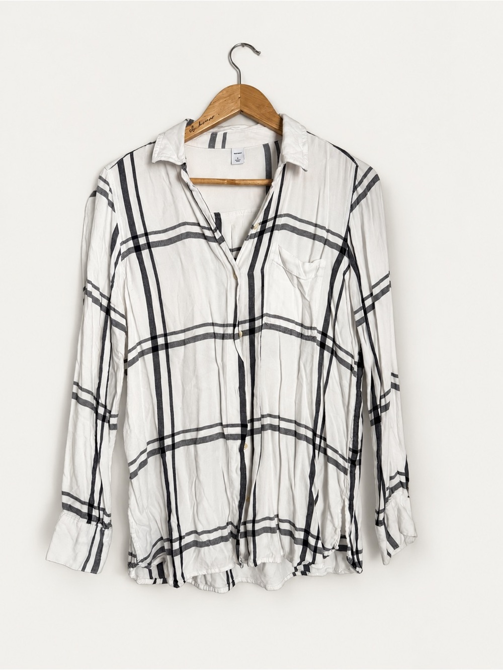 Old Navy Windowpane Plaid Button Down L